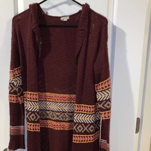 Eyeshadow hooded cardigan